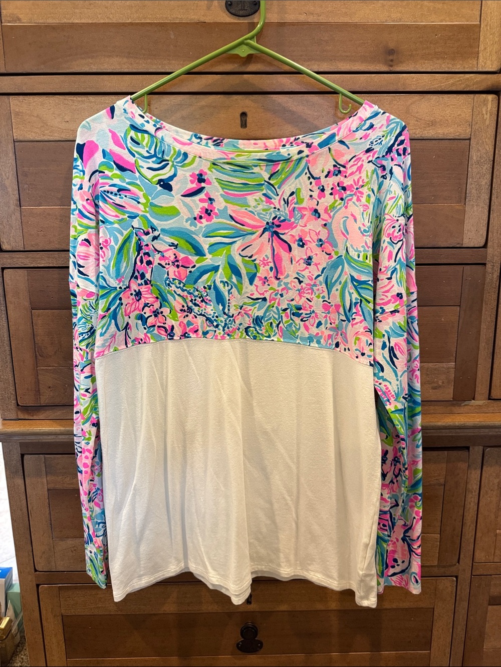 Lilly Pulitzer Pink, Blue & Green Floral Long Sleeve Tee